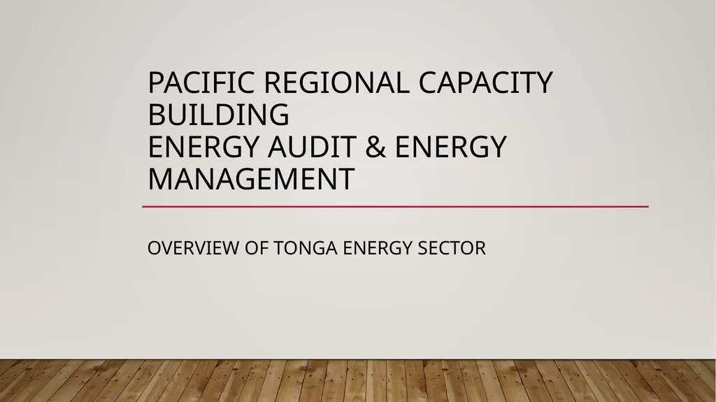Pacific Regional Capacity Building Energy Audit & - slide 1 of 9