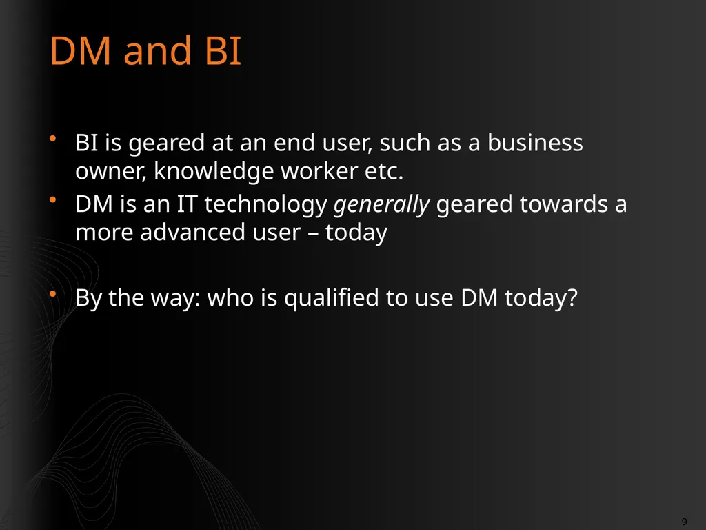 Introduction to Data Mining Rafal Lukawiecki - slide 9 of 33