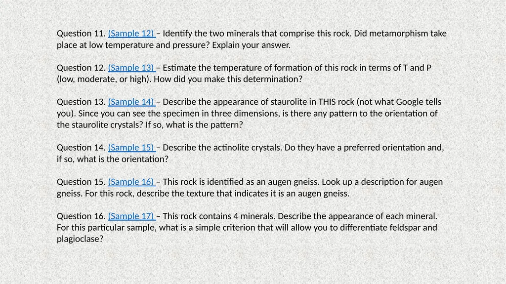 Metamorphic Rocks in Hand Specimen In this - slide 3 of 4