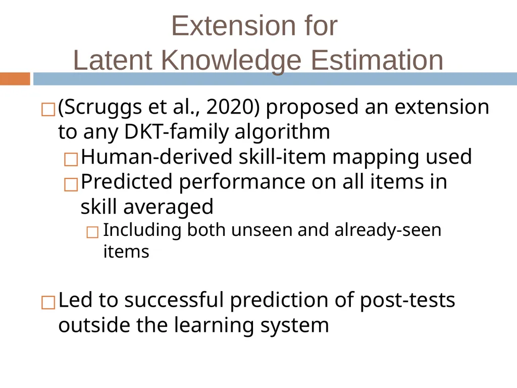 Knowledge Tracing Week 9 Goal of Knowledge Tracing - slide 142 of 167