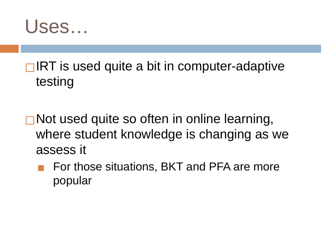 Knowledge Tracing Week 9 Goal of Knowledge Tracing - slide 128 of 167