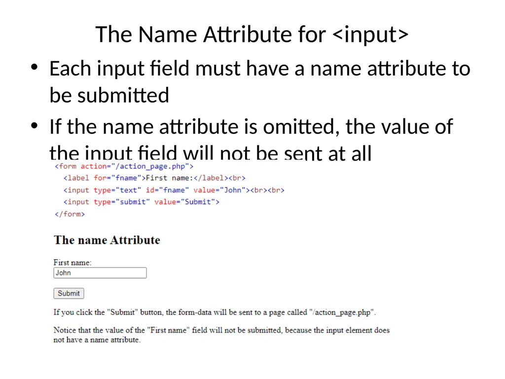 HTML Forms HTML FORM An HTML form is used to - slide 9 of 9