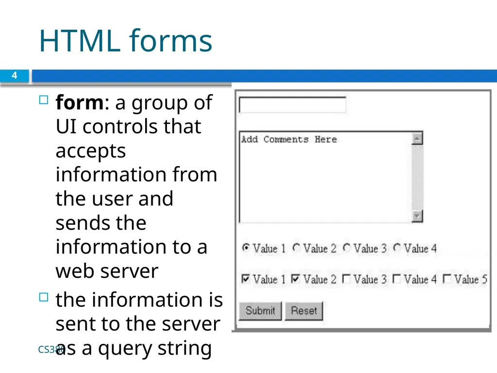 Form Basics CS380 1 Web Data Most interesting web - slide 4 of 17