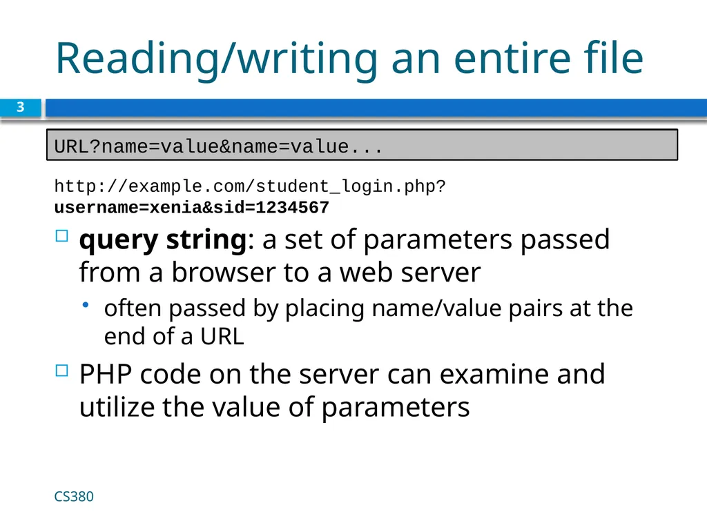Form Basics CS380 1 Web Data Most interesting web - slide 3 of 17