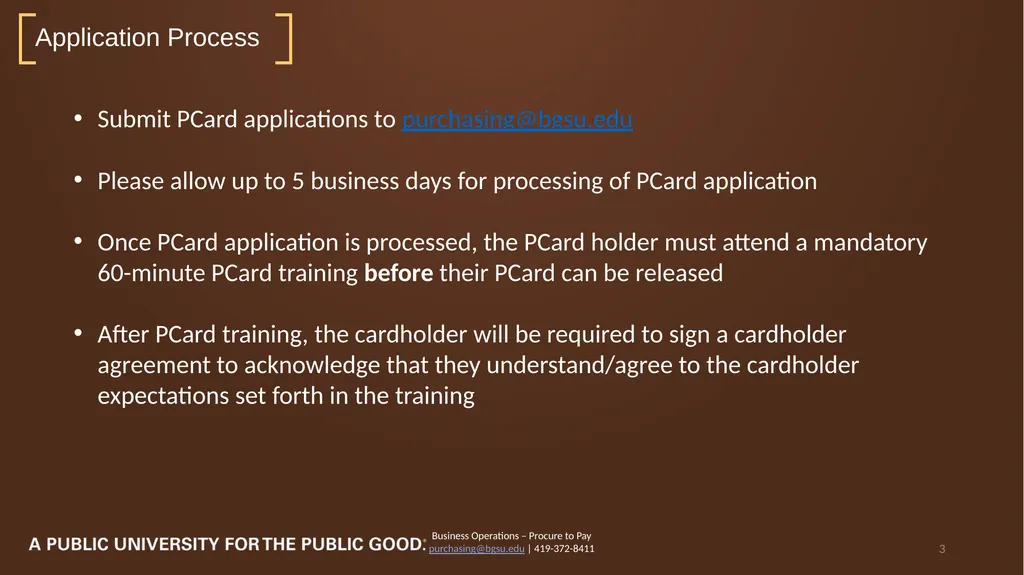 2023 PCard Program Relaunch Procure to Pay | - slide 3 of 26