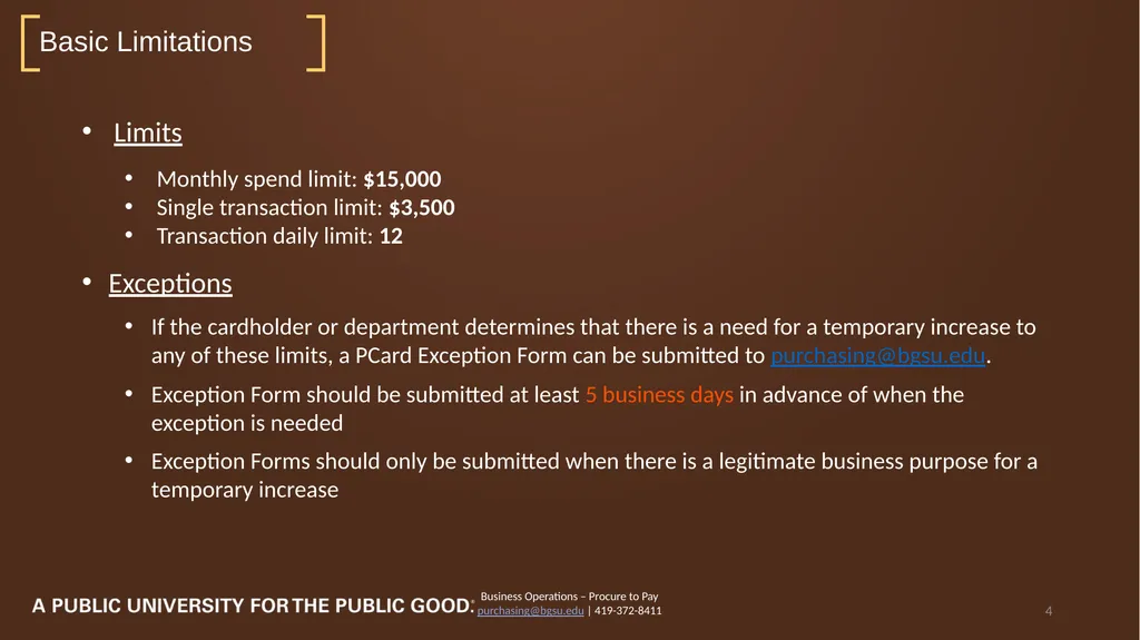 2023 PCard Program Relaunch Procure to Pay | - slide 4 of 26