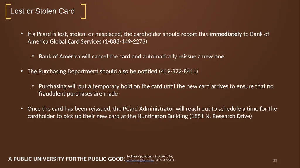 2023 PCard Program Relaunch Procure to Pay | - slide 23 of 26