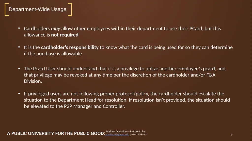 2023 PCard Program Relaunch Procure to Pay | - slide 5 of 26