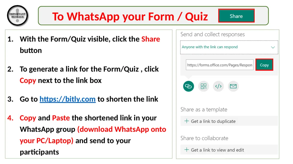 Microsoft online Forms and Quizzes Open this - slide 11 of 14