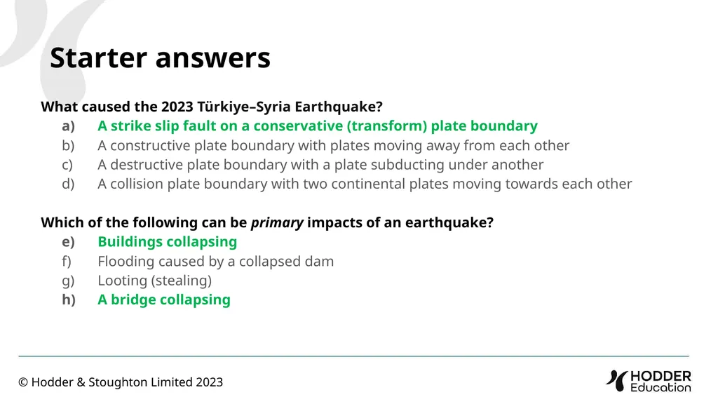 Why do the impacts of earthquakes vary between - slide 3 of 7