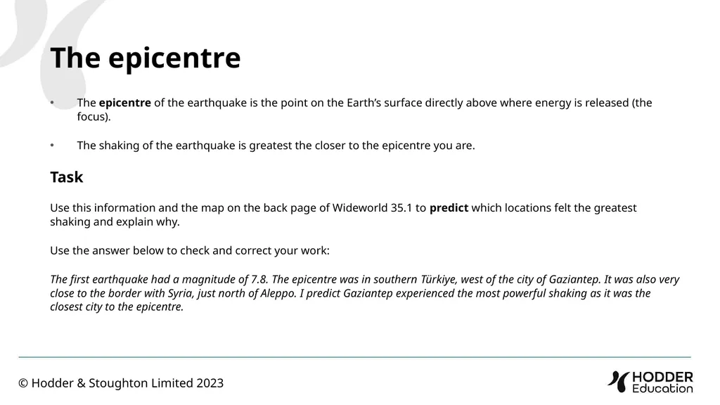 Why do the impacts of earthquakes vary between - slide 4 of 7
