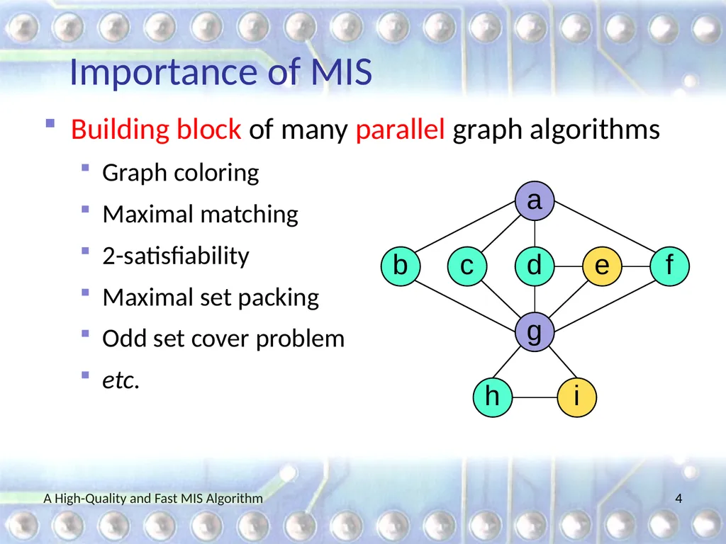 A High-Quality and Fast Maximal Independent Set - slide 4 of 62