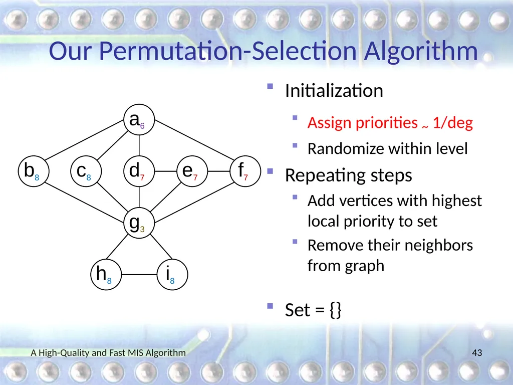 A High-Quality and Fast Maximal Independent Set - slide 43 of 62