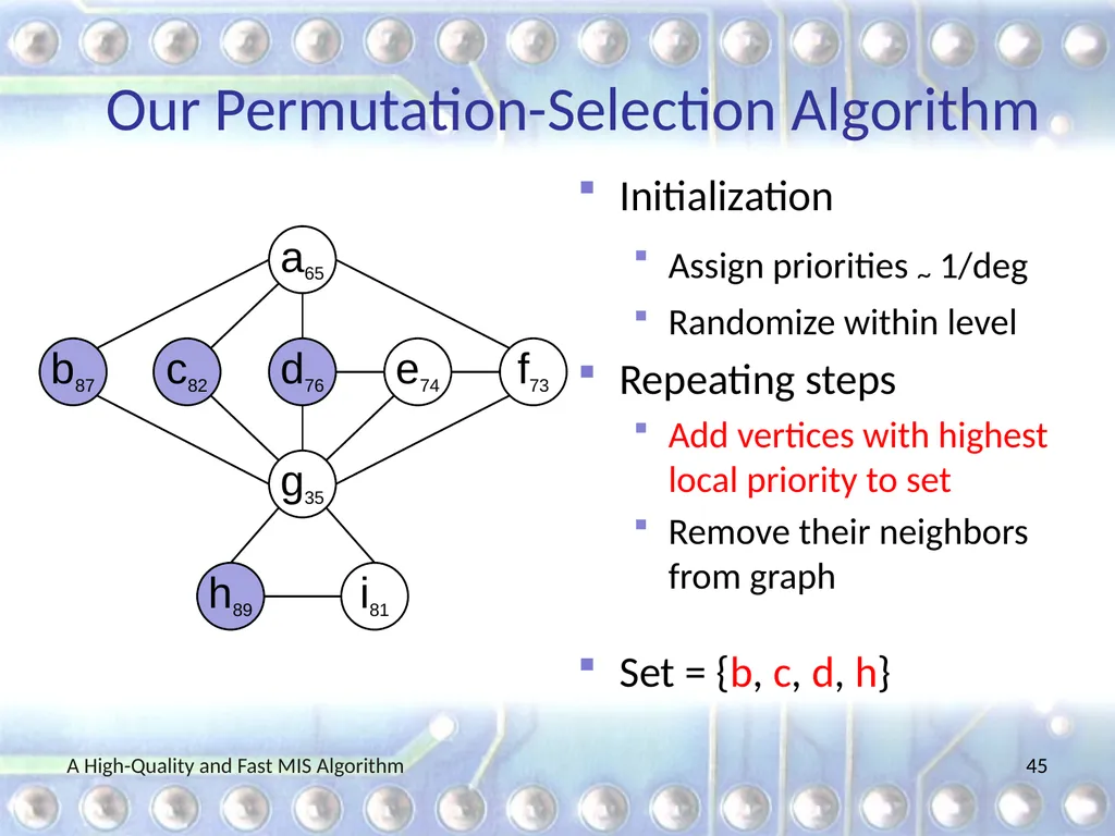 A High-Quality and Fast Maximal Independent Set - slide 45 of 62