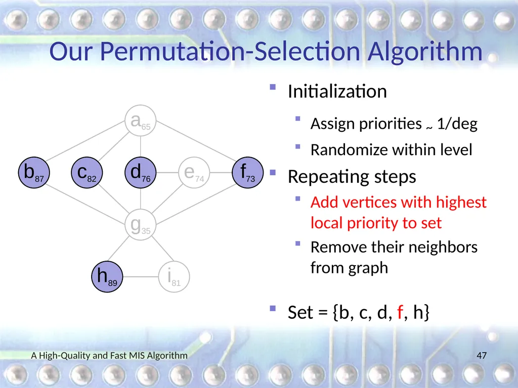 A High-Quality and Fast Maximal Independent Set - slide 47 of 62