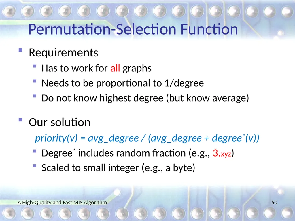 A High-Quality and Fast Maximal Independent Set - slide 50 of 62