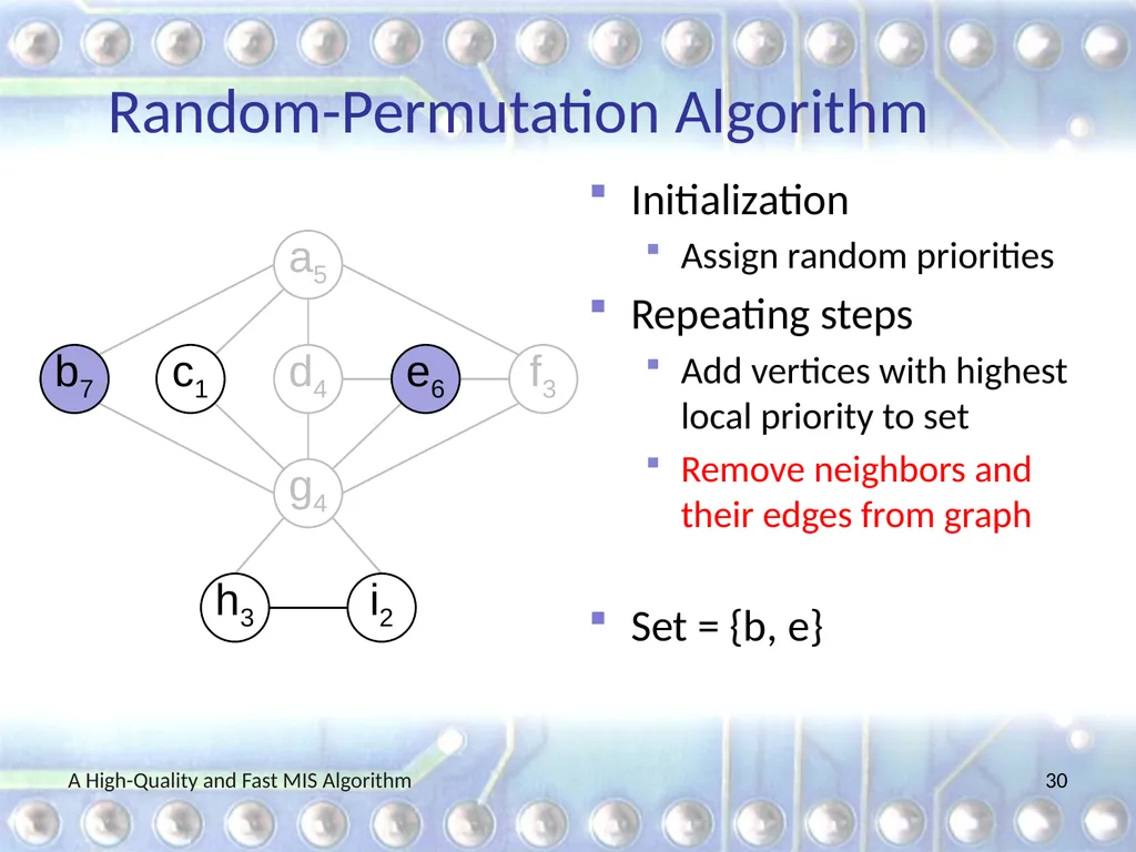 A High-Quality and Fast Maximal Independent Set - slide 30 of 62