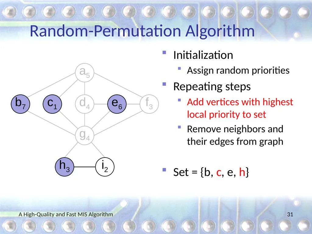 A High-Quality and Fast Maximal Independent Set - slide 31 of 62