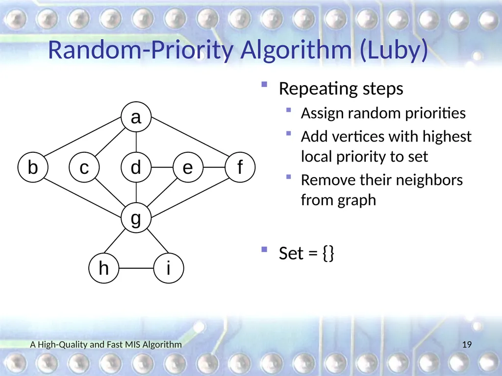 A High-Quality and Fast Maximal Independent Set - slide 19 of 62