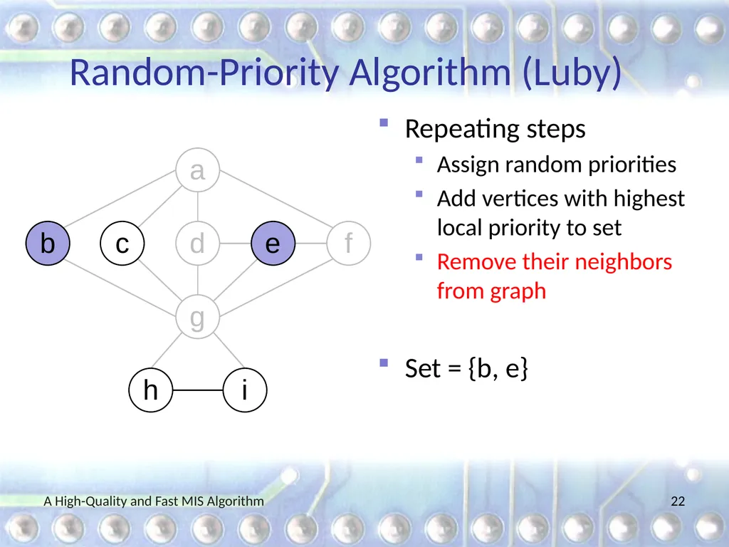 A High-Quality and Fast Maximal Independent Set - slide 22 of 62