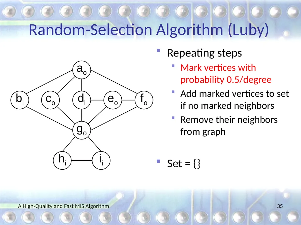 A High-Quality and Fast Maximal Independent Set - slide 35 of 62