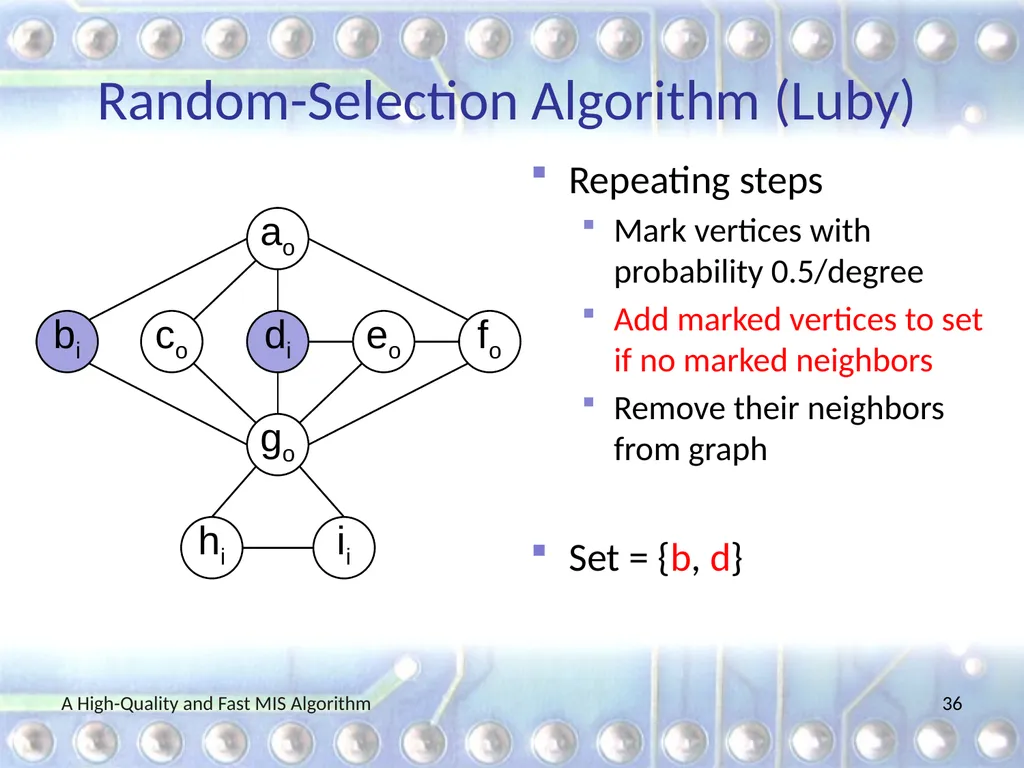 A High-Quality and Fast Maximal Independent Set - slide 36 of 62
