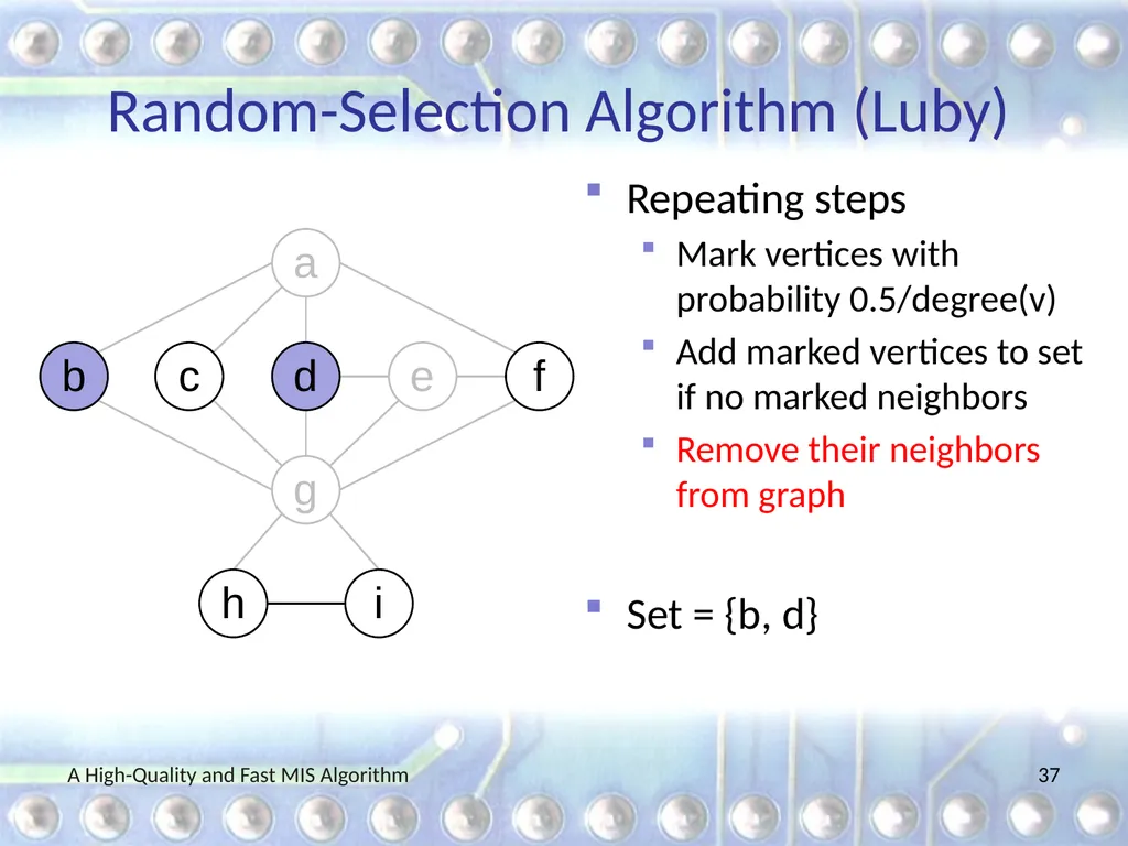 A High-Quality and Fast Maximal Independent Set - slide 37 of 62