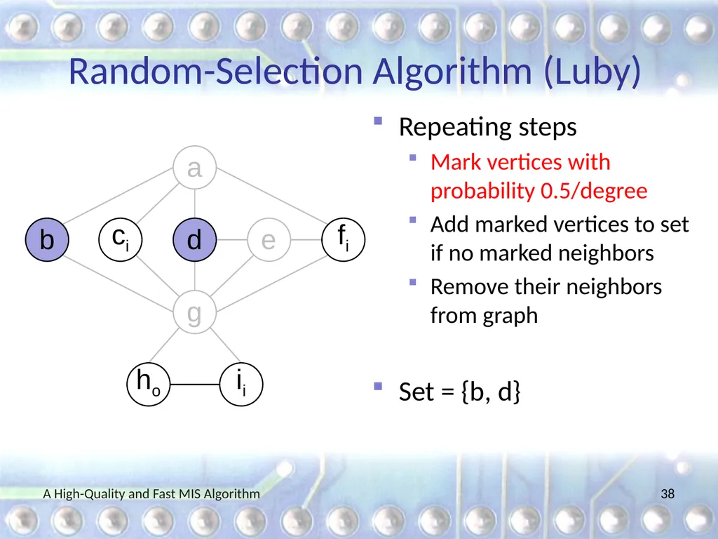 A High-Quality and Fast Maximal Independent Set - slide 38 of 62
