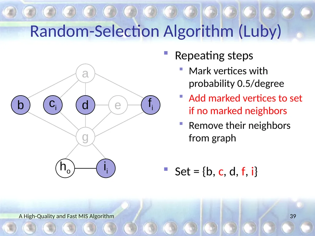 A High-Quality and Fast Maximal Independent Set - slide 39 of 62