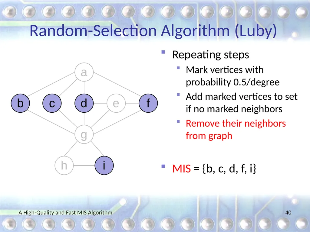 A High-Quality and Fast Maximal Independent Set - slide 40 of 62
