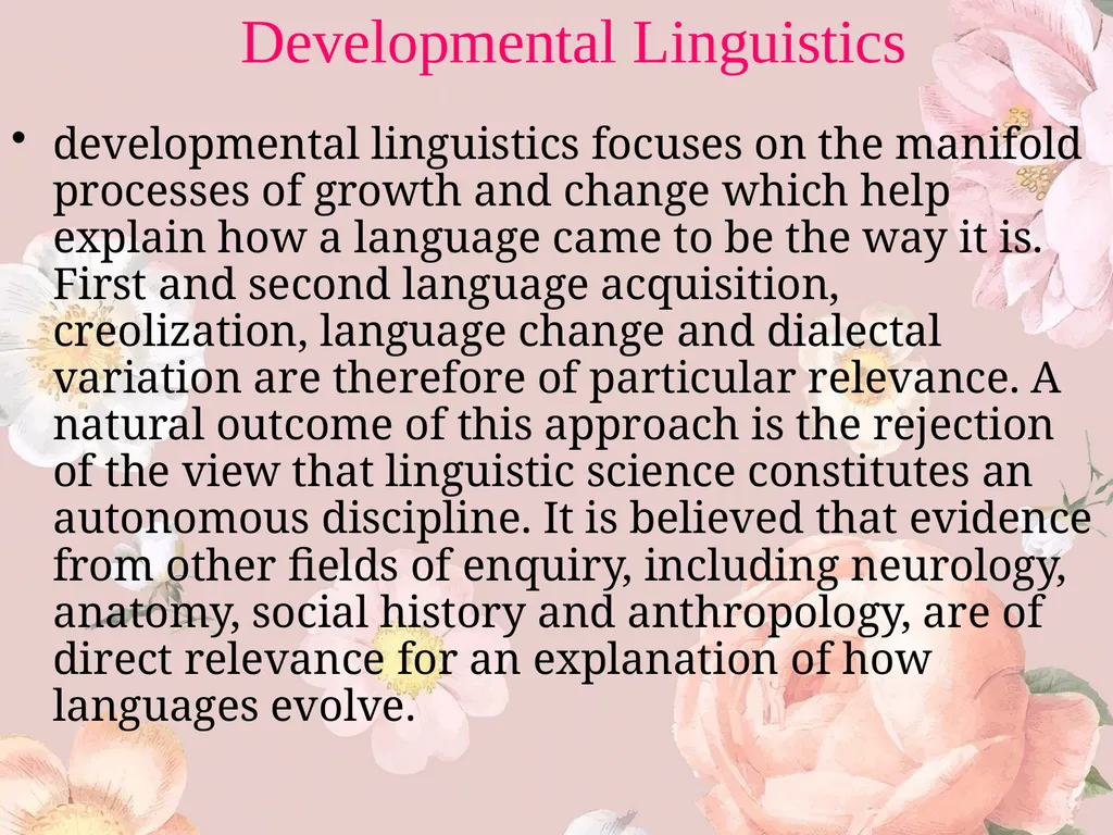 Developmental linguistics Supervised by Dr. - slide 5 of 7