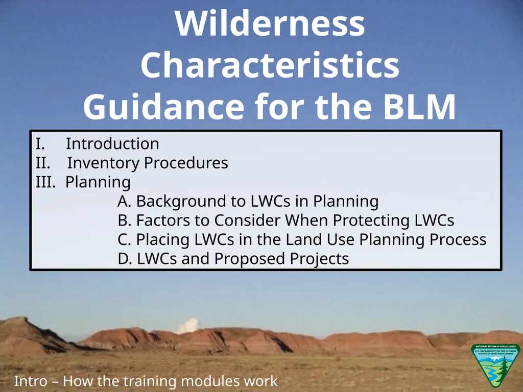 Wilderness Characteristics Guidance for the BLM - slide 5 of 7