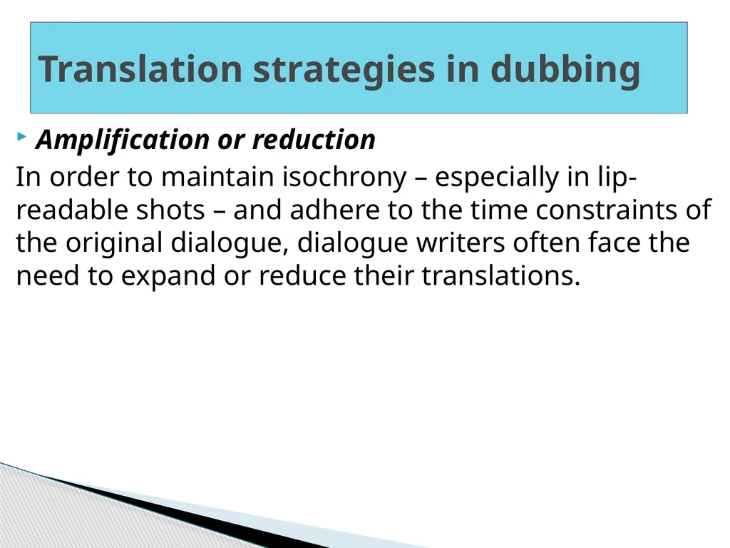 Translation Strategies of Dubbing Lect. Dr. Jalil - slide 11 of 17