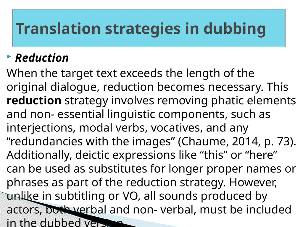 Translation Strategies of Dubbing Lect. Dr. Jalil - slide 12 of 17