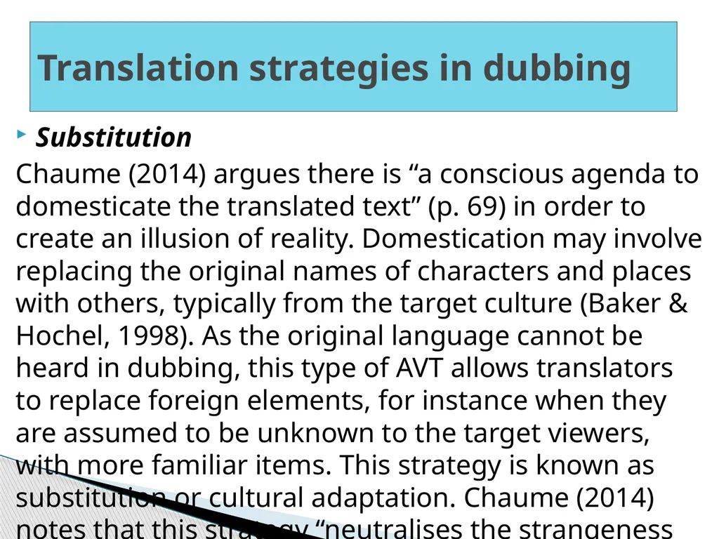 Translation Strategies of Dubbing Lect. Dr. Jalil - slide 14 of 17