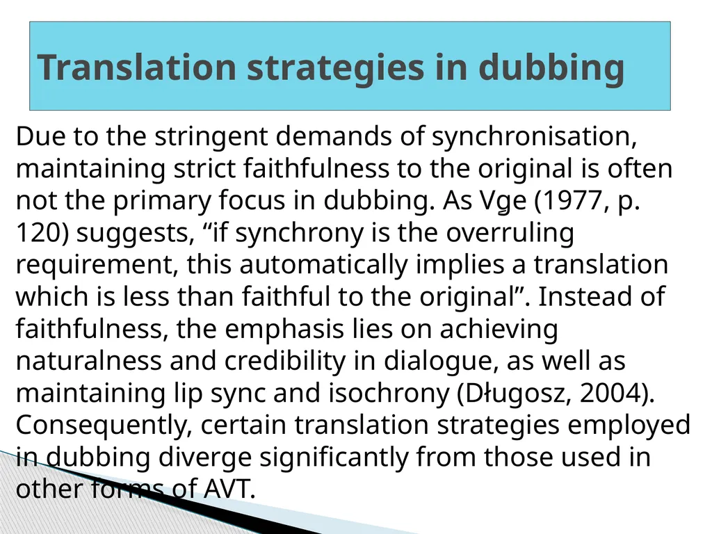 Translation Strategies of Dubbing Lect. Dr. Jalil - slide 5 of 17