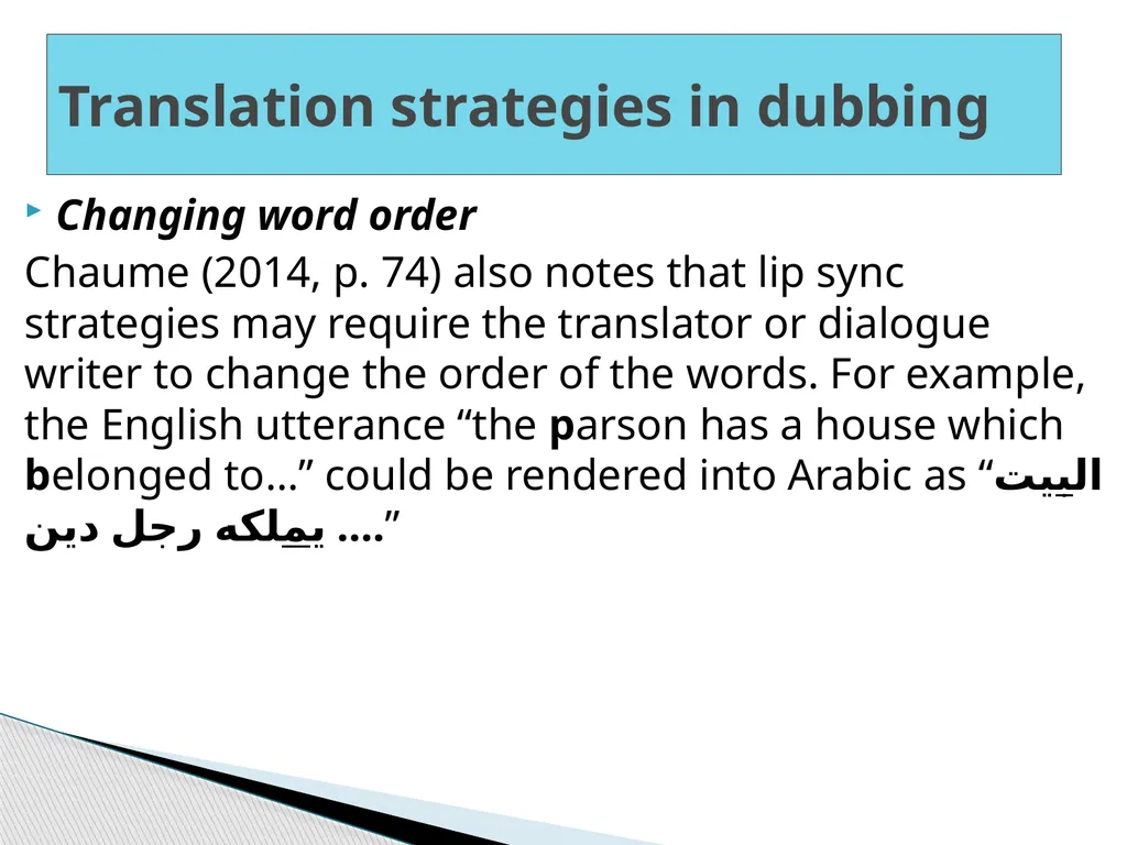 Translation Strategies of Dubbing Lect. Dr. Jalil - slide 7 of 17