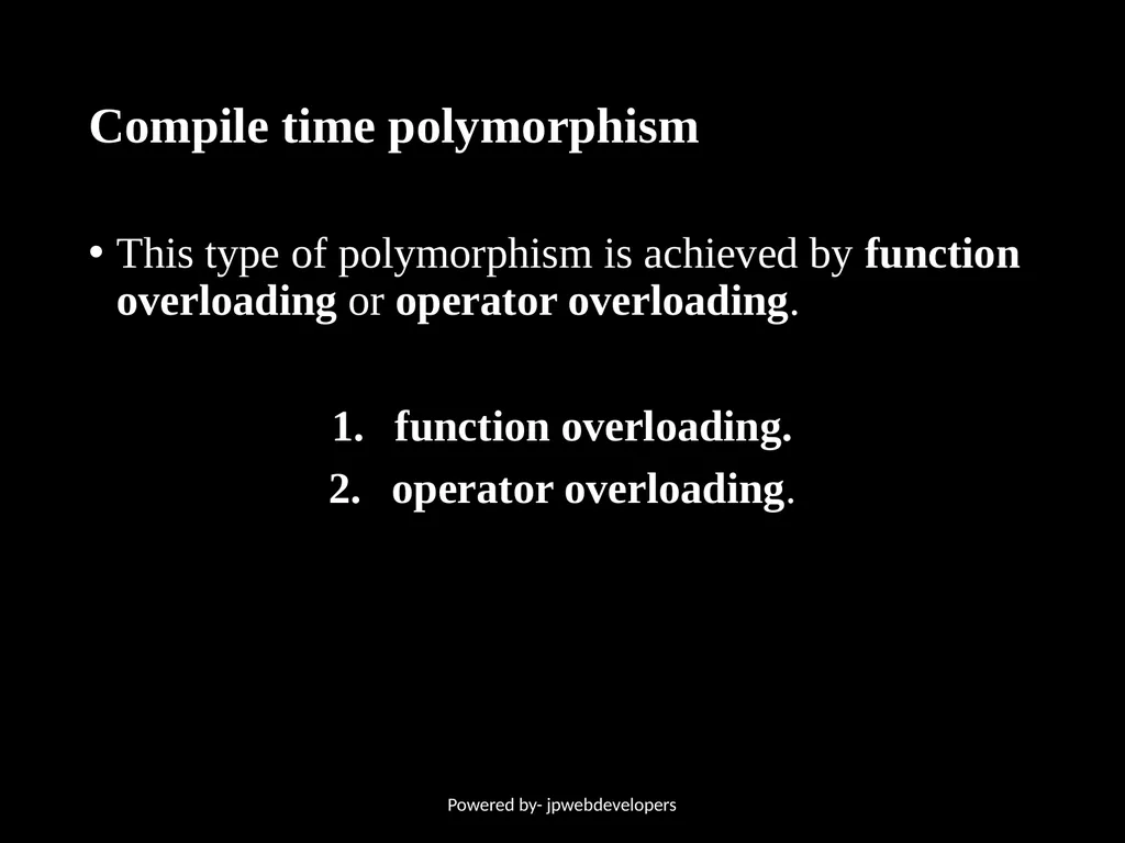 Presentation ON Polymorphism in C++ Powered by- - slide 5 of 10