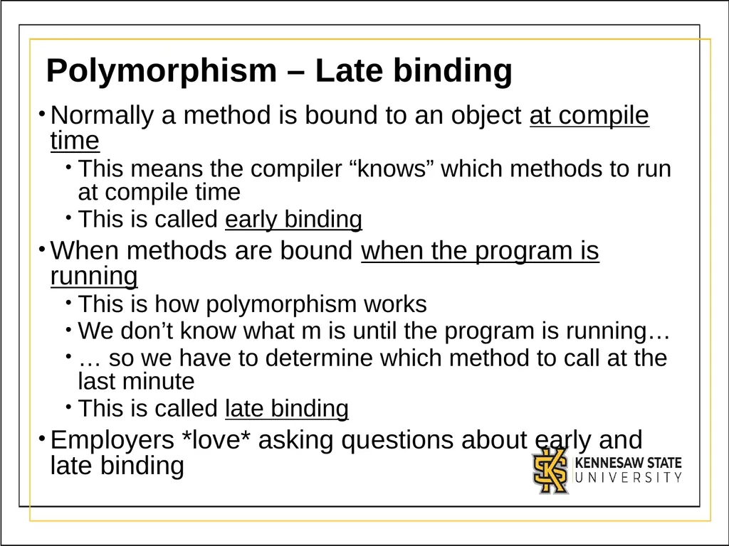 Module 3 Part 2 Polymorphism OBJECTIVES - slide 8 of 15
