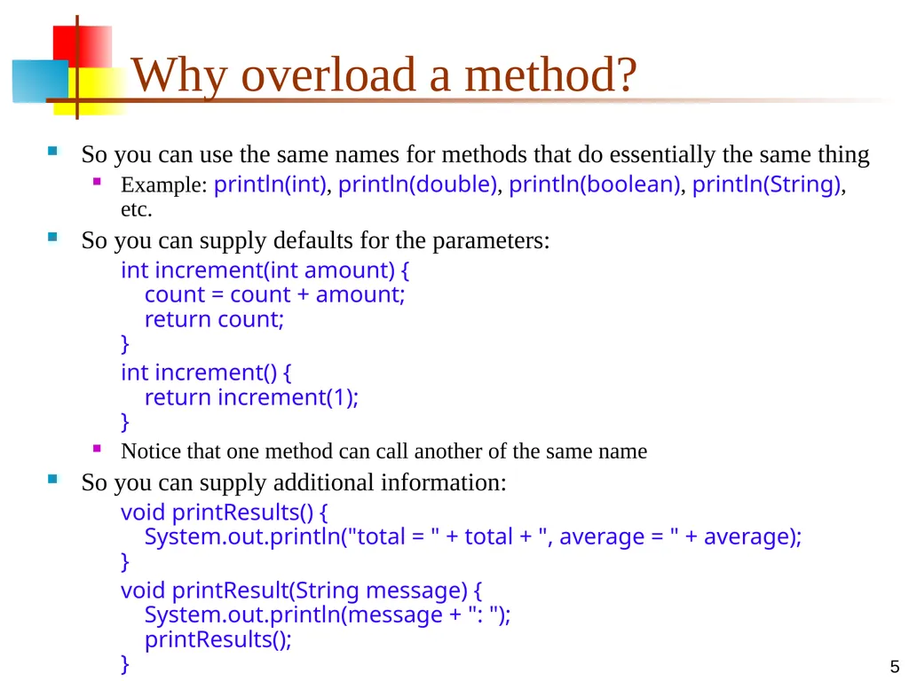 7-Apr-15 Polymorphism 2 Signatures In any - slide 5 of 26