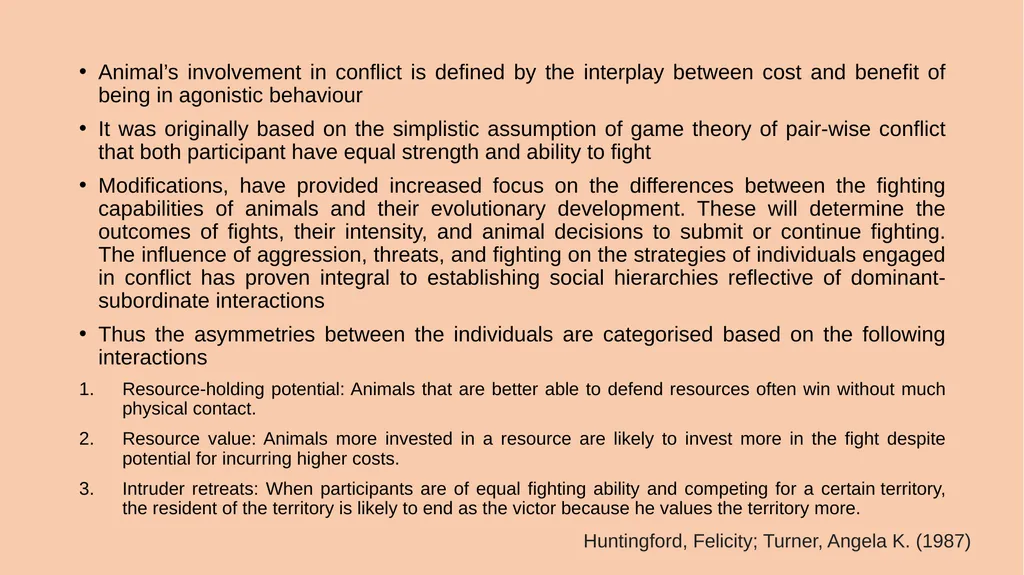 Animal Behaviour-Lecture 5 Social Hierarchy - slide 8 of 10