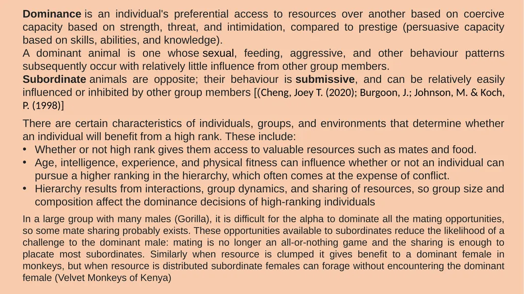 Animal Behaviour-Lecture 5 Social Hierarchy - slide 4 of 10