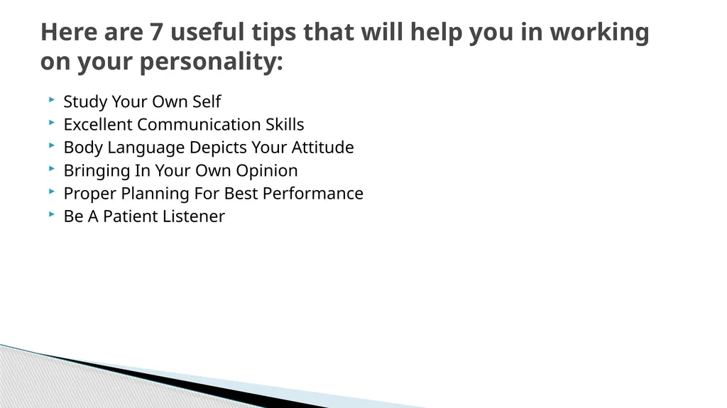 Personality Development Personal development is an - slide 9 of 14