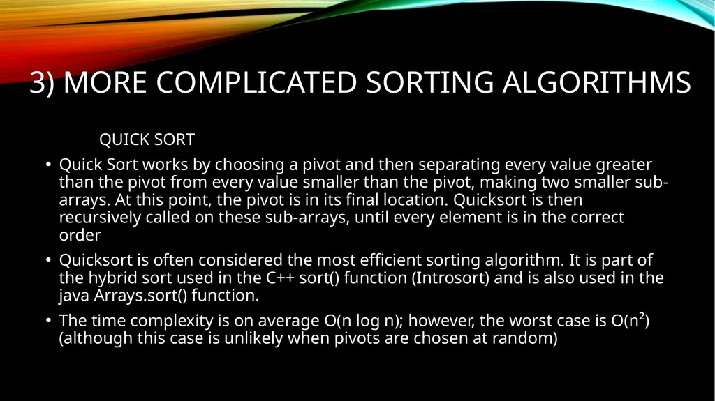 SORTING OVERVIEW 1) Why do we need sorting - slide 11 of 17