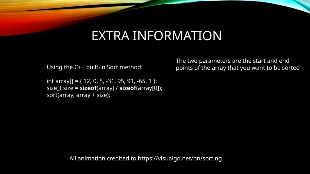 SORTING OVERVIEW 1) Why do we need sorting - slide 17 of 17