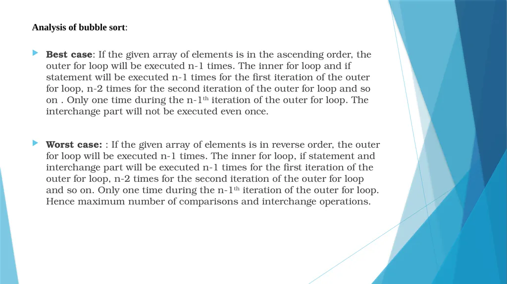 BCAC 232: Data Structures SORTING Sorting is - slide 10 of 12