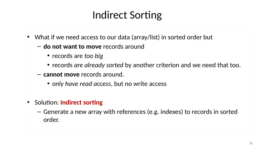 Sorting Algorithms Properties Insertion Sort - slide 18 of 34