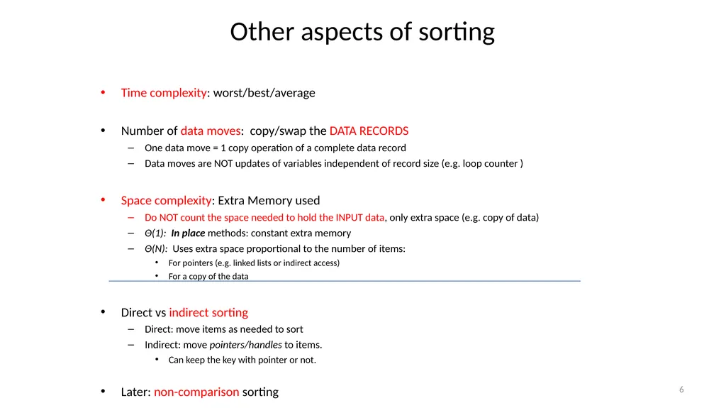 Sorting Algorithms Properties Insertion Sort - slide 6 of 34