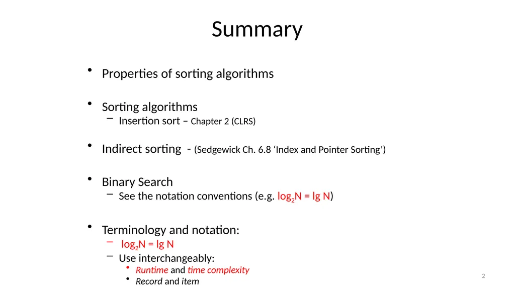 Sorting Algorithms Properties Insertion Sort - slide 2 of 34