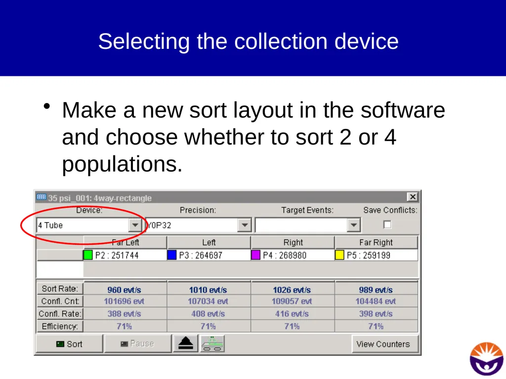 Setting up for sorting Prepare the instrument Sort - slide 30 of 34